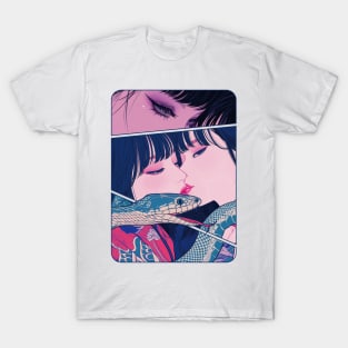 Geisha dragon in water 7203 T-Shirt